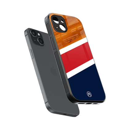minimalistic wooden pattern back phone cover | glass case for iphone 14 plus