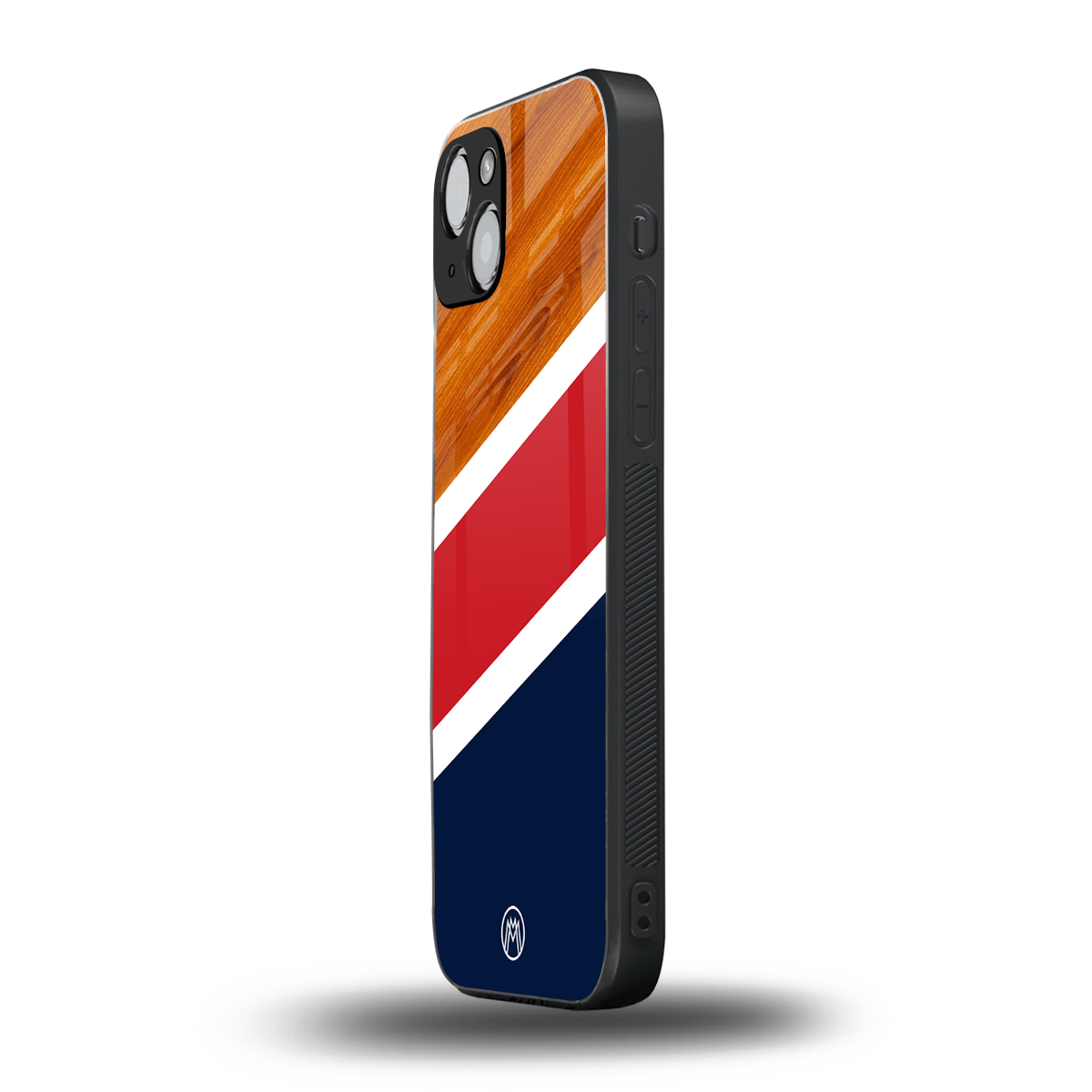 minimalistic wooden pattern back phone cover | glass case for iphone 15 plus