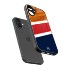 minimalistic wooden pattern back phone cover | glass case for iphone 16 plus