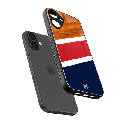 minimalistic wooden pattern back phone cover | glass case for iphone 16 plus