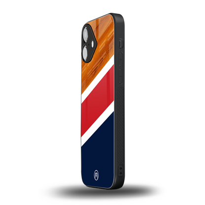 minimalistic wooden pattern back phone cover | glass case for iphone 16 plus