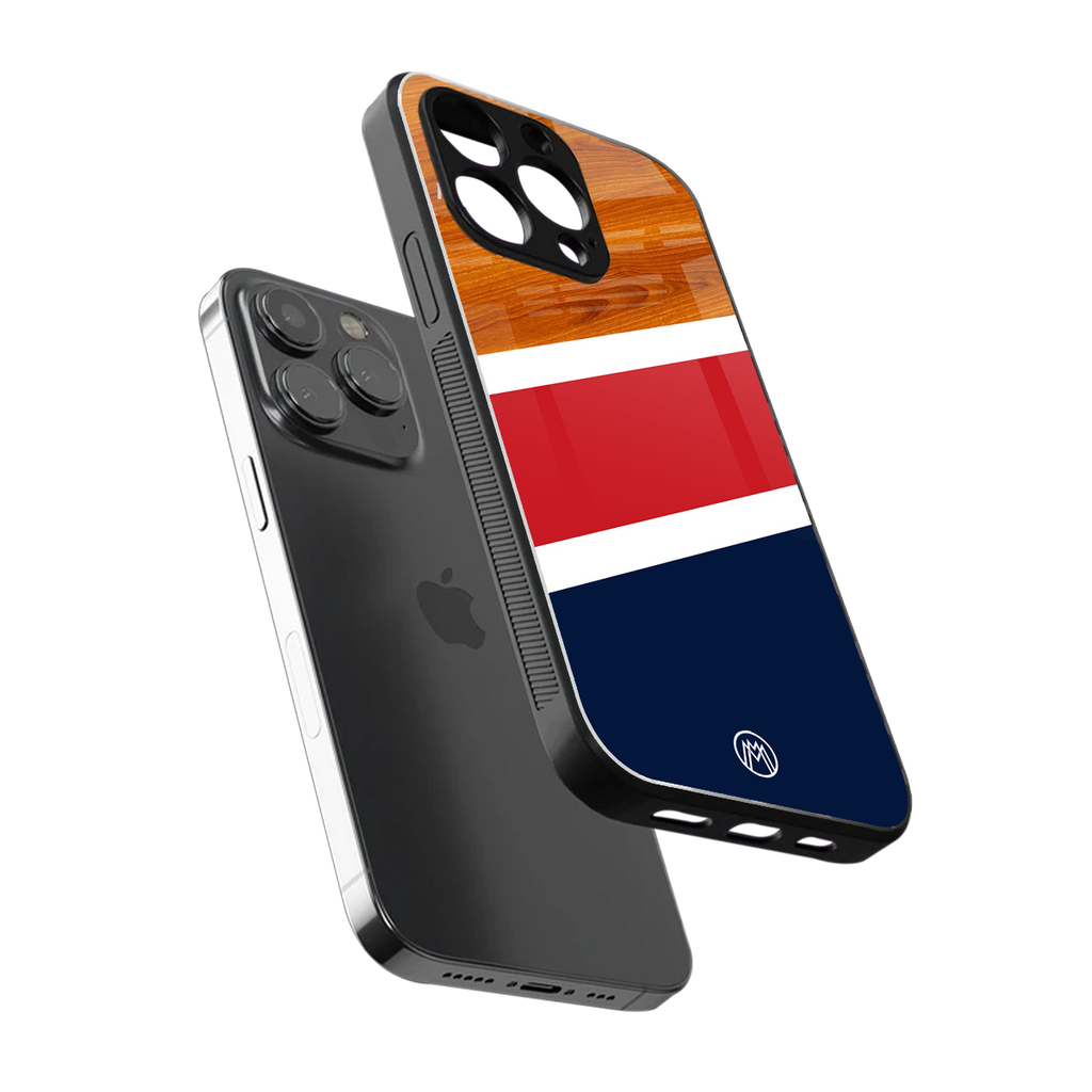 minimalistic wooden pattern back phone cover | glass case for iphone 16 pro max
