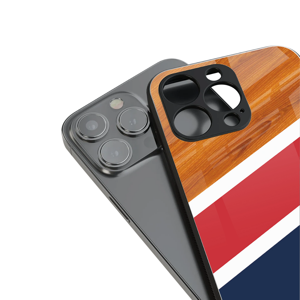 minimalistic wooden pattern back phone cover | glass case for iphone 13 mini