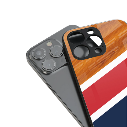 minimalistic wooden pattern back phone cover | glass case for iphone 13 mini