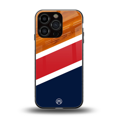 minimalistic wooden pattern back phone cover | glass case for iphone 16 pro