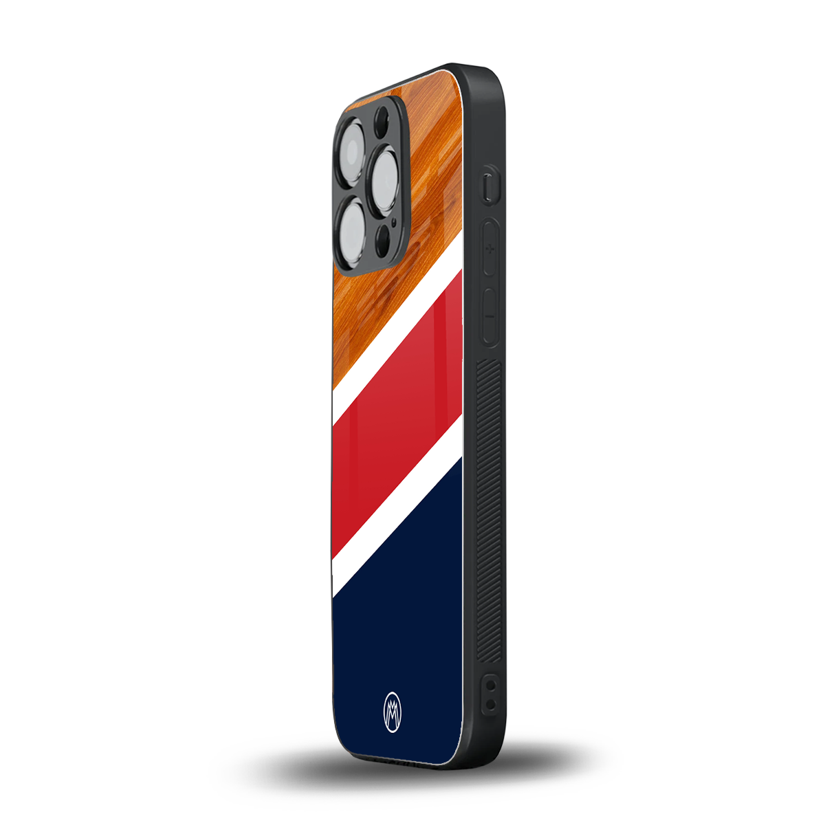 minimalistic wooden pattern back phone cover | glass case for iphone 16 pro