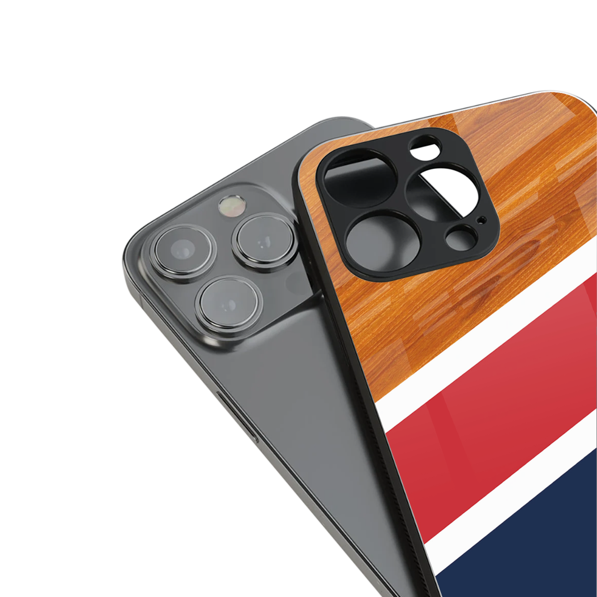 minimalistic wooden pattern back phone cover | glass case for iphone 15 pro