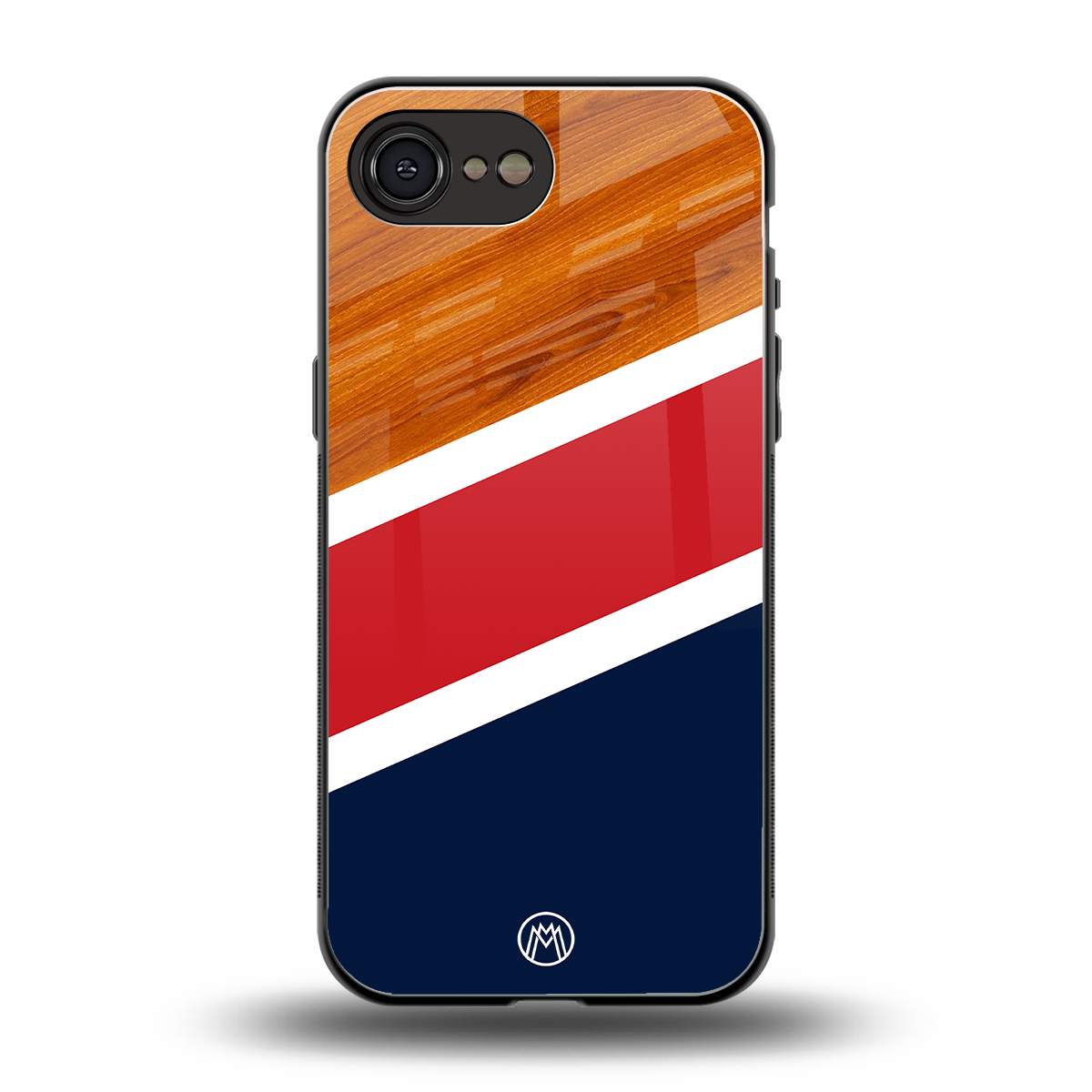 minimalistic wooden pattern back phone cover | glass case for iphone 16e