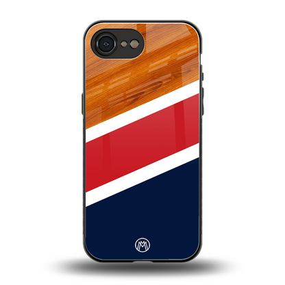 minimalistic wooden pattern back phone cover | glass case for iphone 16e