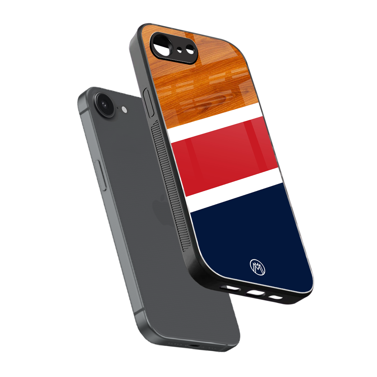 minimalistic wooden pattern back phone cover | glass case for iphone 16e