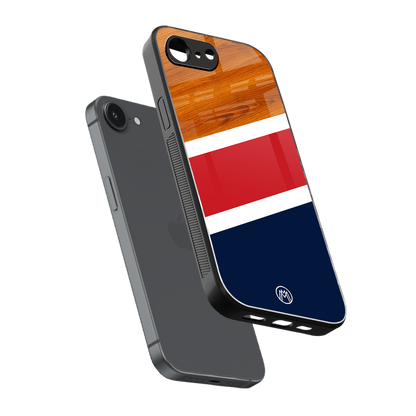 minimalistic wooden pattern back phone cover | glass case for iphone 16e