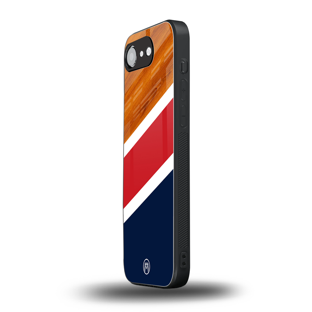 minimalistic wooden pattern back phone cover | glass case for iphone 16e