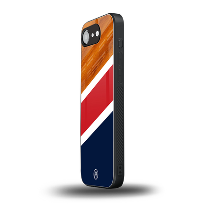 minimalistic wooden pattern back phone cover | glass case for iphone 16e