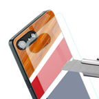 minimalistic wooden pattern back phone cover | glass case for iphone 16e