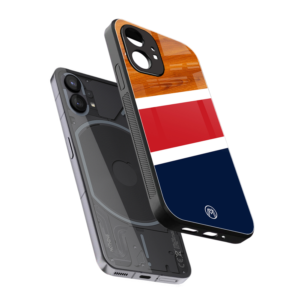 minimalistic wooden pattern back phone cover | glass case for nothing phone 1