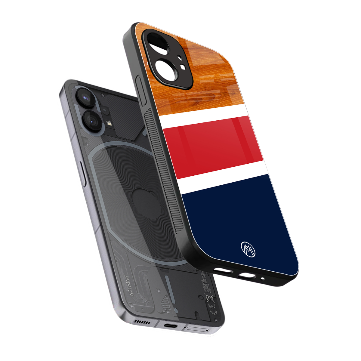 minimalistic wooden pattern back phone cover | glass case for nothing phone 1