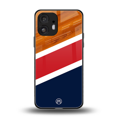 minimalistic wooden pattern back phone cover | glass case for nothing phone 2