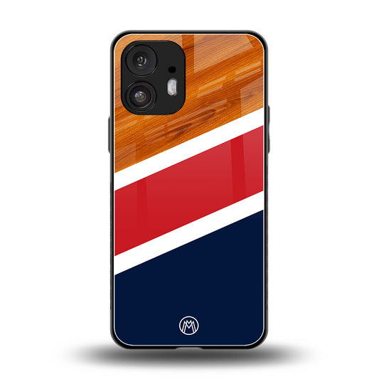 minimalistic wooden pattern back phone cover | glass case for nothing phone 2