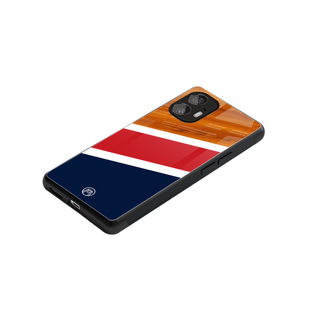 minimalistic wooden pattern back phone cover | glass case for nothing phone 2