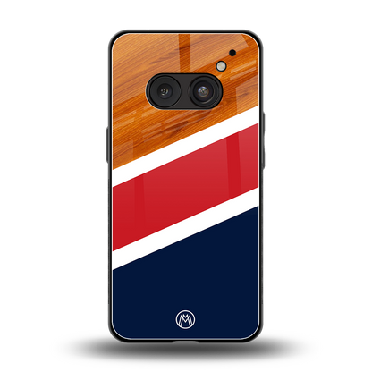 minimalistic wooden pattern back phone cover | glass case for nothing phone 2a
