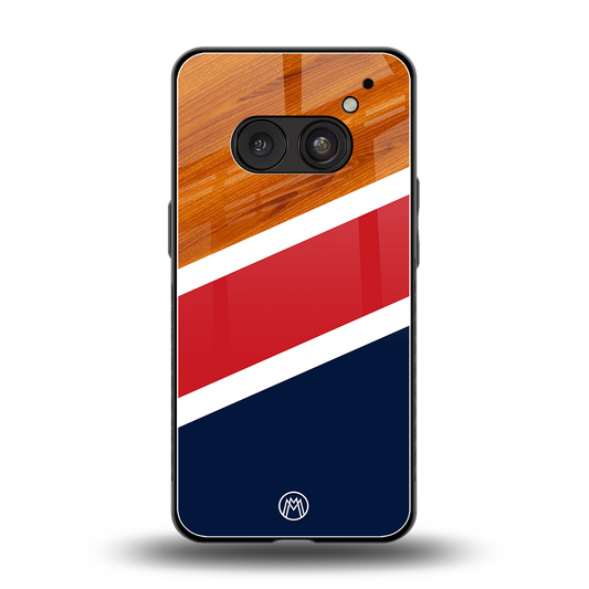 minimalistic wooden pattern back phone cover | glass case for nothing phone 2a
