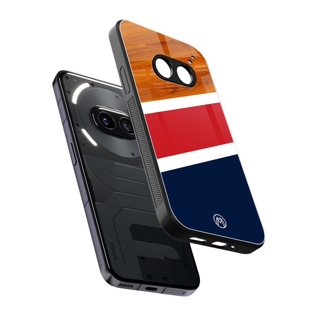 minimalistic wooden pattern back phone cover | glass case for nothing phone 2a