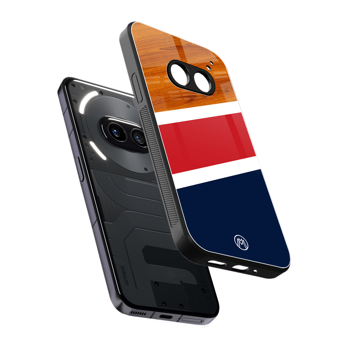 minimalistic wooden pattern back phone cover | glass case for nothing phone 2a