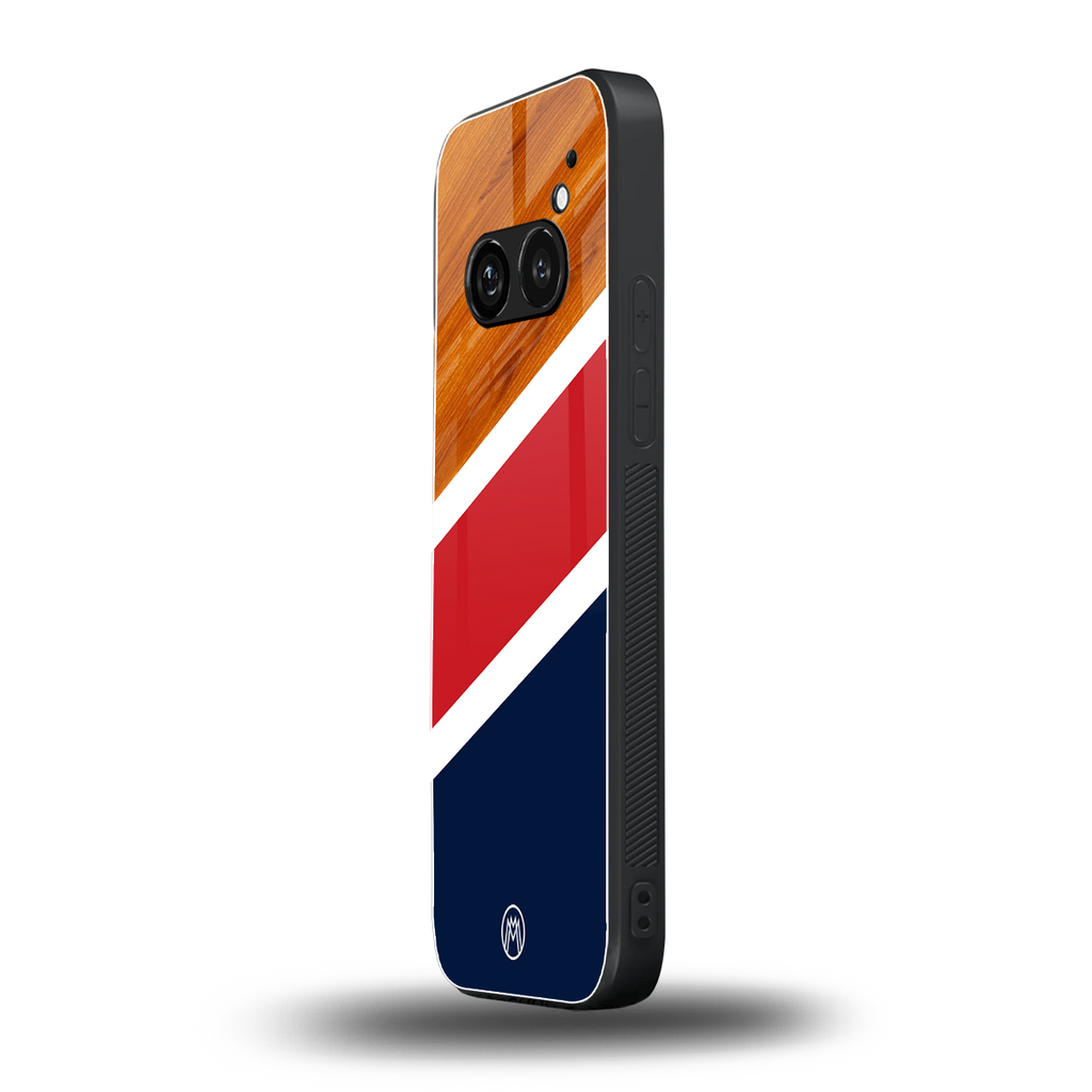 minimalistic wooden pattern back phone cover | glass case for nothing phone 2a