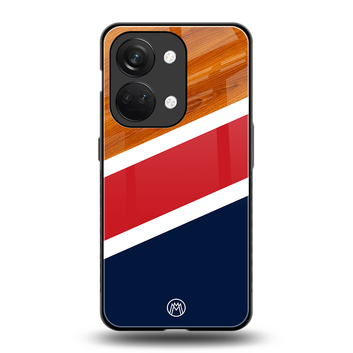 minimalistic wooden pattern back phone cover | glass case for oneplus nord 3