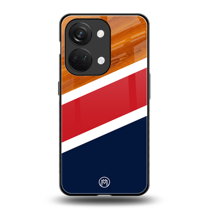 minimalistic wooden pattern back phone cover | glass case for oneplus nord 3