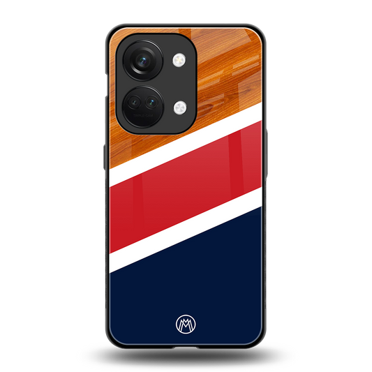 minimalistic wooden pattern back phone cover | glass case for oneplus nord 3