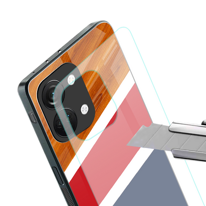 minimalistic wooden pattern back phone cover | glass case for oneplus nord 3