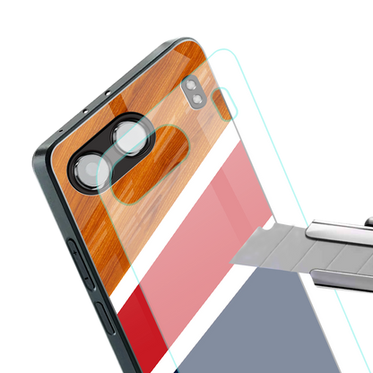 minimalistic wooden pattern back phone cover | glass case for oneplus nord 4