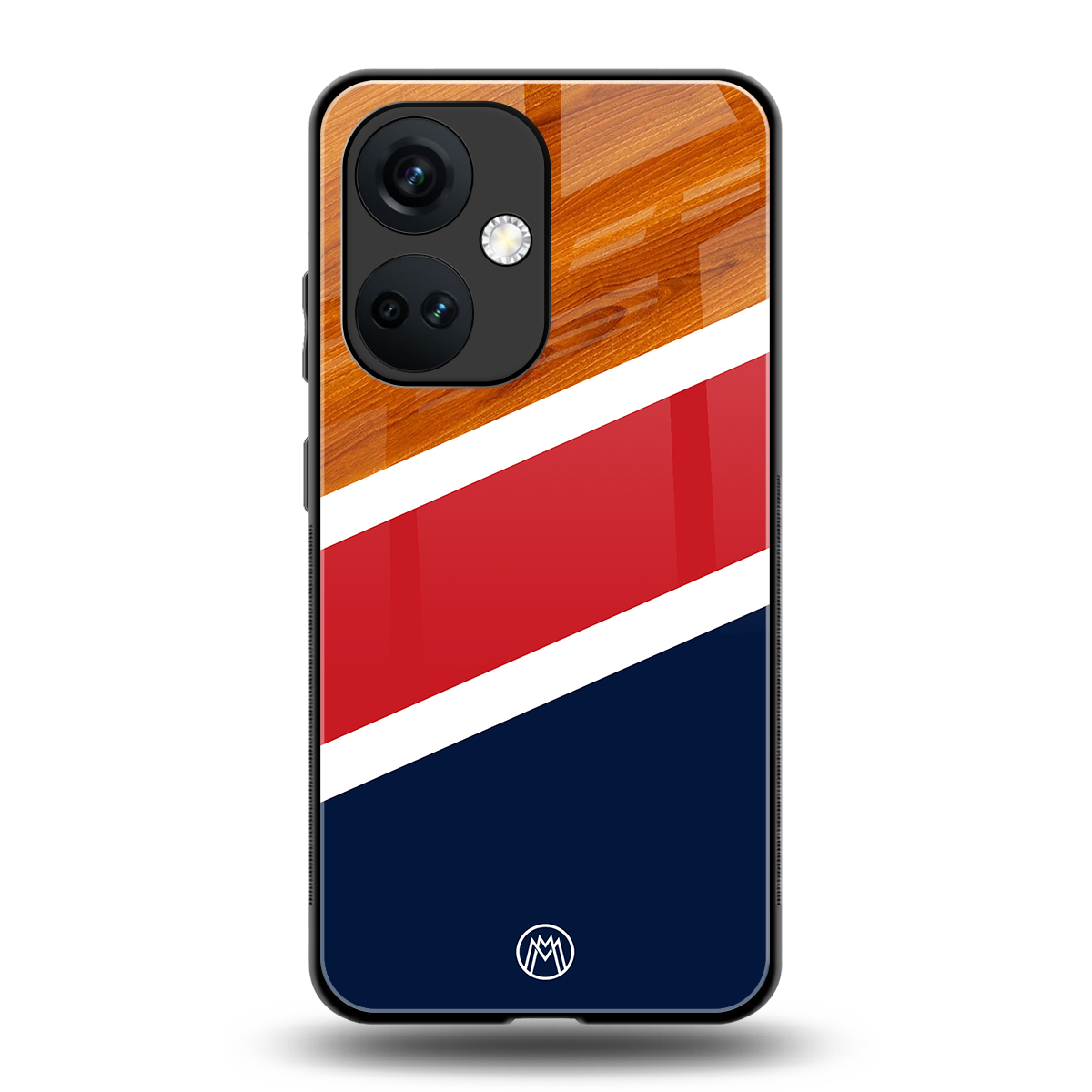 minimalistic wooden pattern back phone cover | glass case for oneplus nord ce 3