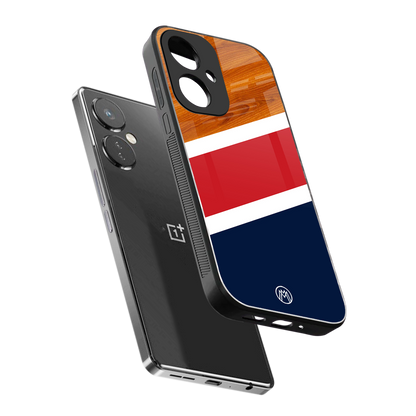 minimalistic wooden pattern back phone cover | glass case for oneplus nord ce 3