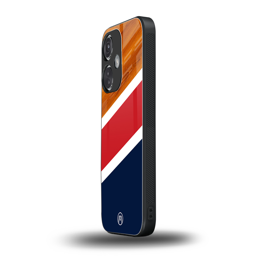 minimalistic wooden pattern back phone cover | glass case for oneplus nord ce 3