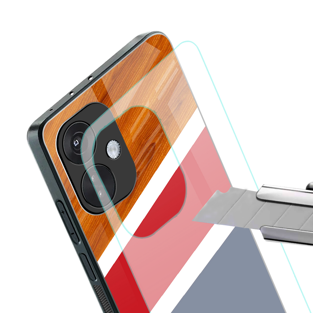 minimalistic wooden pattern back phone cover | glass case for oneplus nord ce 3
