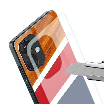 minimalistic wooden pattern back phone cover | glass case for oneplus nord ce 3