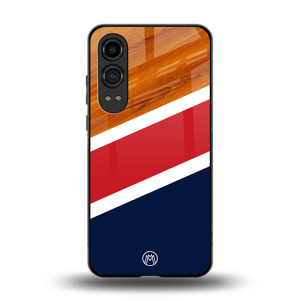 minimalistic wooden pattern back phone cover | glass case for oneplus nord ce 4 lite
