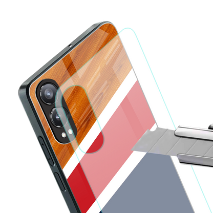 minimalistic wooden pattern back phone cover | glass case for oneplus nord ce 4 lite