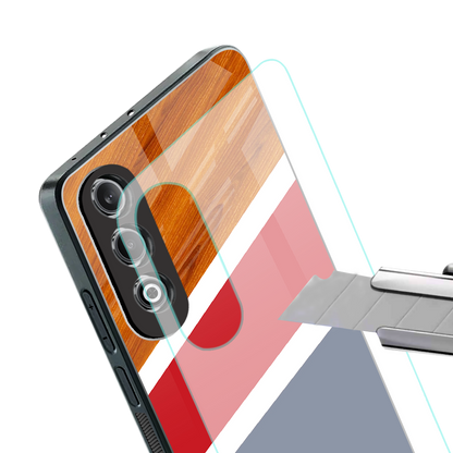 minimalistic wooden pattern back phone cover | glass case for oneplus nord ce 4