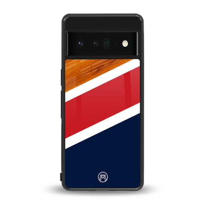 minimalistic wooden pattern back phone cover | glass case for google pixel 6 pro