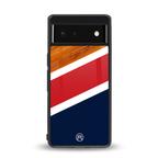 minimalistic wooden pattern back phone cover | glass case for google pixel 6