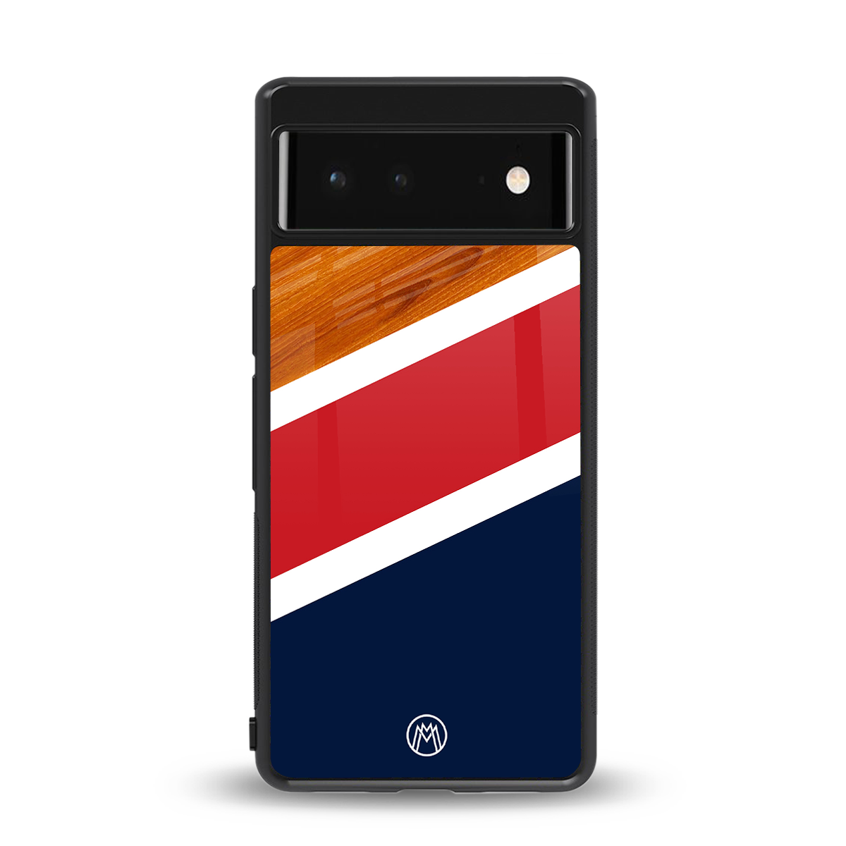 minimalistic wooden pattern back phone cover | glass case for google pixel 6