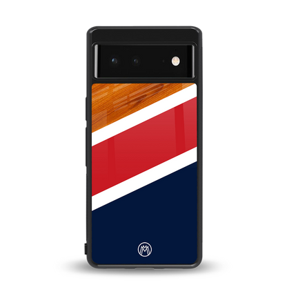 minimalistic wooden pattern back phone cover | glass case for Google Pixel 6A