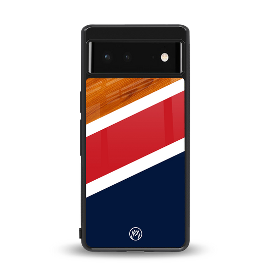 minimalistic wooden pattern back phone cover | glass case for Google Pixel 6A