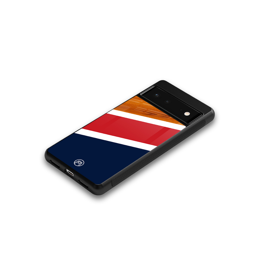 minimalistic wooden pattern back phone cover | glass case for google pixel 6