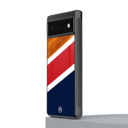 minimalistic wooden pattern back phone cover | glass case for google pixel 6