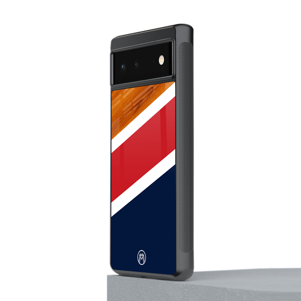 minimalistic wooden pattern back phone cover | glass case for Google Pixel 6A