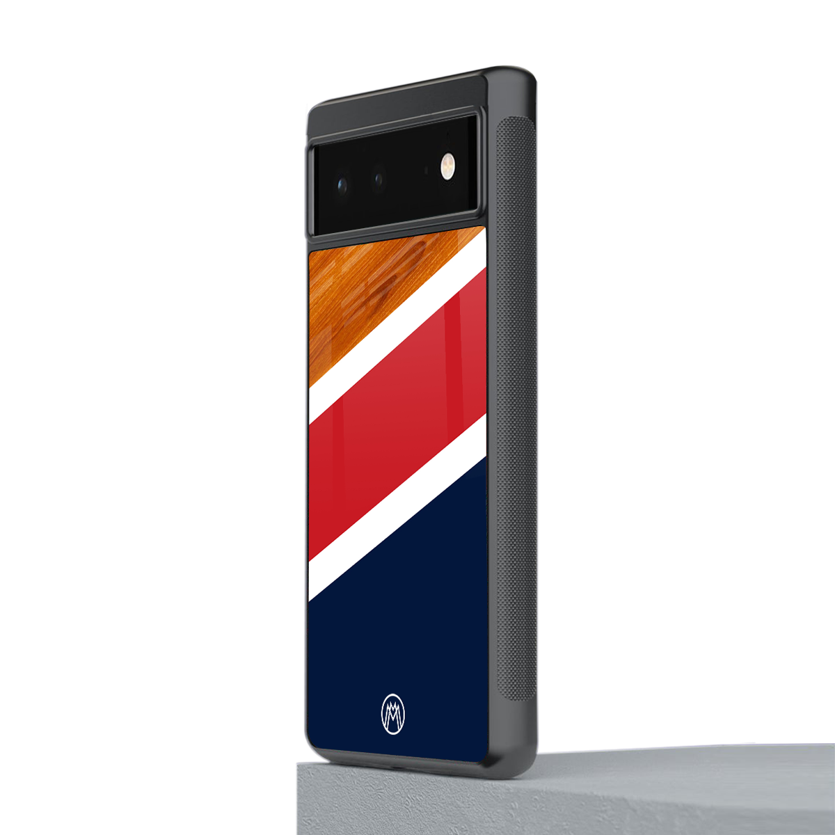 minimalistic wooden pattern back phone cover | glass case for Google Pixel 6A